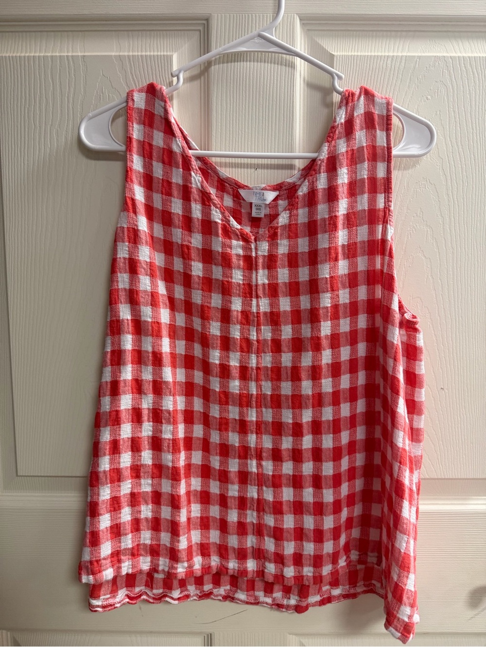 Red & White Gingham Sleeveless Top